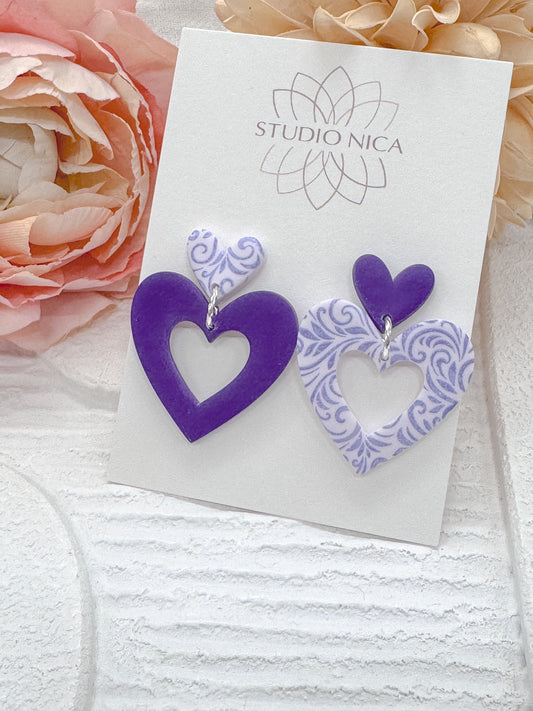 Queen of Hearts - Purple Swirls